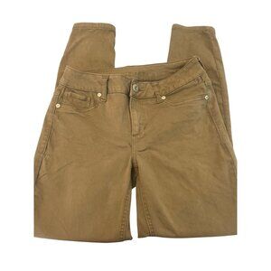 Maurices Olive Green Skinny Denim Jeans Faux Front Pockets Size Small